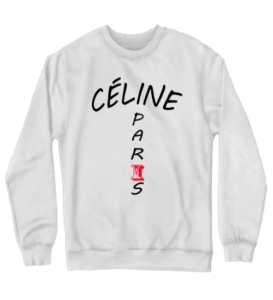 Celine Paris White & Black Logo Sweatshirt